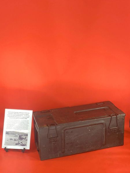 SOLD British army 25 pounder artillery gun 4 shell carry box dated 1942 with original paintwork, markings recovered from Monte Cassino the Italian battlefield of 1944 from a local museum which closed down in 2015
