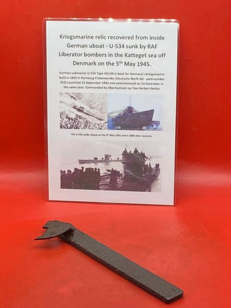 Rare German crew mans late war made tin opener nice condition solid relic recovered from U-Boat U534 which was sunk on the 5th May 1945 by RAF Bombers