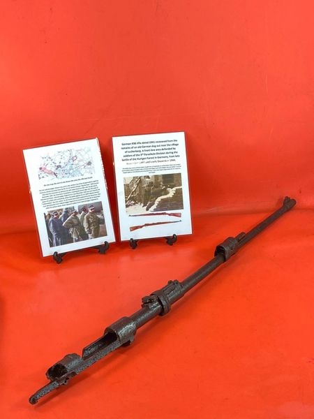 German K98 rifle fantastic relic condition dated 1941 and a lot of original colour recovered from old German dug out near the village of Lucherberg,defended by soldiers of the 3rd Parachute Division in battle of the Hurtgen Forest,November-December 1944.