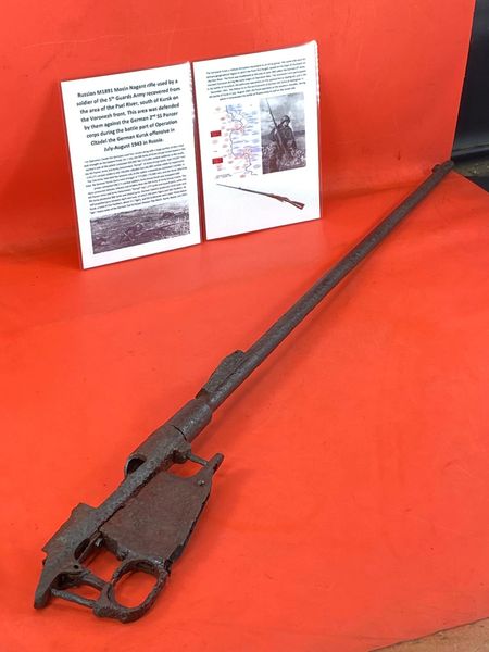 Nice condition relic Russian M1891 Mosin Nagrant rifle used by 5th Guards Army recovered from Psel River,south of Kursk defended by them against German 2nd SS Panzer corps during the German Kursk offensive in July-August 1943
