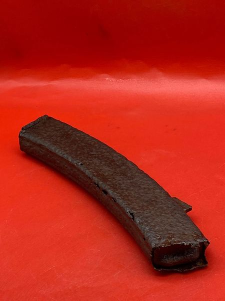 Russian PPSH43 machine gun magazine nice relic condition which is totally complete with moving internal tray but empty recovered from Seelow Heights 1945 battlefield the opening battle for Berlin