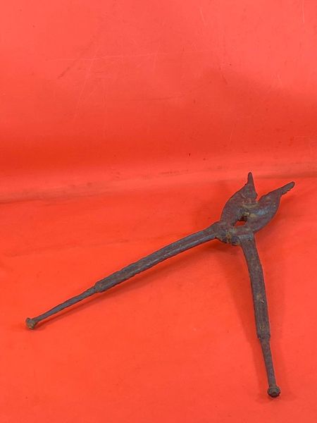 German World War 1 issue army barbed wire cutters re used in World War 2 which has rusted solid recovered from a field near the village of Trun in the Falaise Pocket in Normandy the 1944 summer battlefield