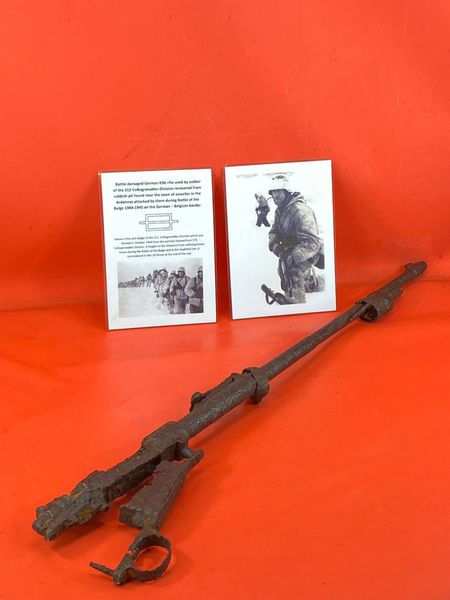 German K98 rifle nice cleaned relic used by German soldier of the 212 Volksgrenadier-Division recovered from rubbish pit found near the town of osweiler in the Ardennes, winter 1944-1945