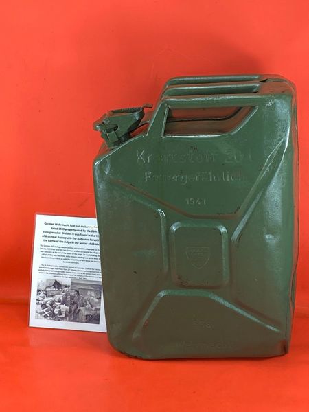 German Fuel can the famous Jerry can maker marked rare dated 1941 properly used by the 26th Volksgrenadier Division found a local brocante in Bras a village just outside Bastogne from the Bulge battle 1944-1945