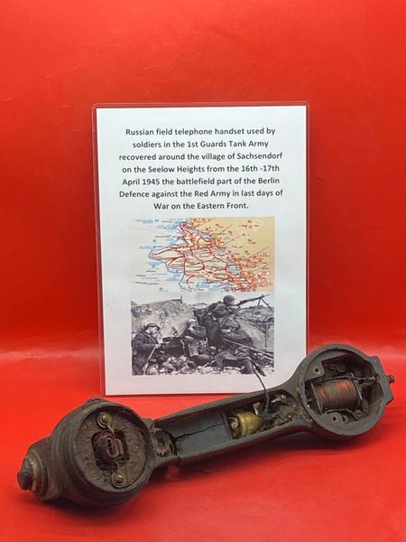 Russian field telephone handset used by 1st Guards Tank Army recovered from village of Sachsendorf, Seelow Heights,the 16th -17th April 1945 the battlefield part of Berlin Defence,last days of War
