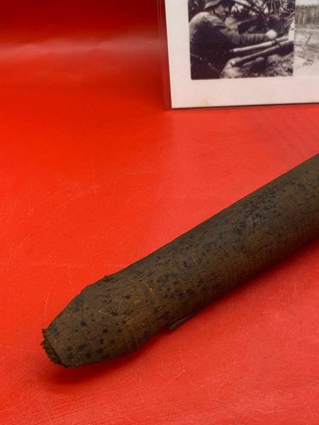 German M43 stick grenade wooden handle remains recovered from a field ...