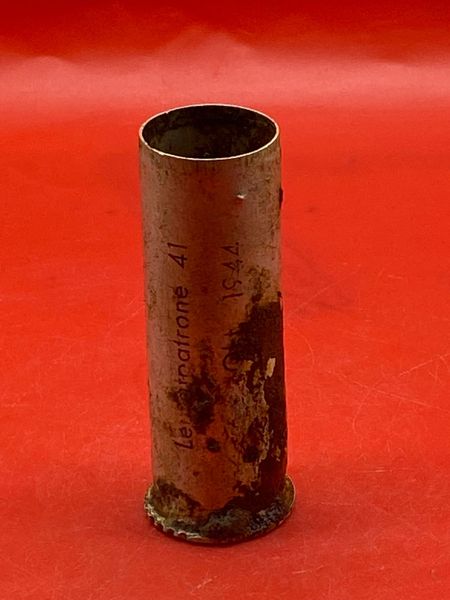 German lovely condition small flare case maker marked dated October 1944 used by the soldiers in the 12th SS Panzer Division recovered in 2007 in the Ardennes Forest, village of Krinkelt, attacked by them during the Battle of the Bulge