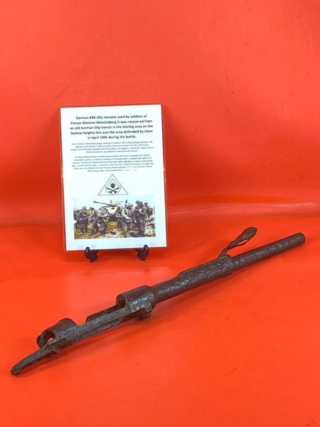 German K98 rifle breach section solid relic condition used by soldier of Panzer Division Muncheberg recovered from an old German Slip trench in the Werbig area on the Seelow heights April 1945 battlefield