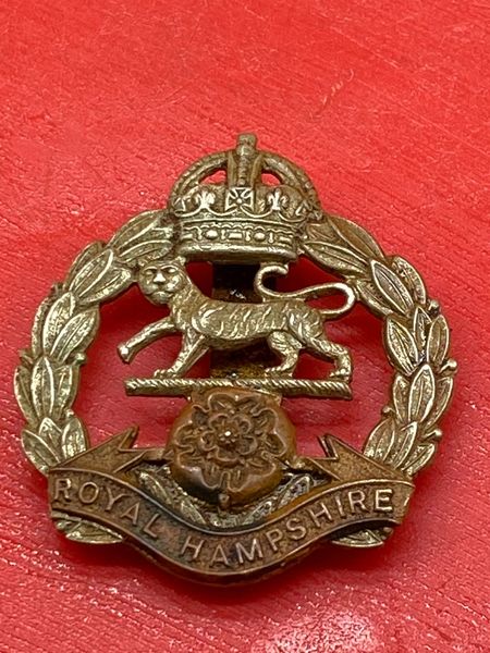 British army royal Hampshire regiment badge semi-relic condition from the local museum in Monte Cassino the Italian battlefield of 1944 which closed down in 2015