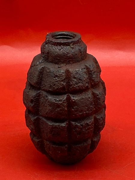 Russian F1 fragmentation hand grenade nice condition solid relic not much damage, lovely maker marking recovered from the Seelow Heights April 1945 opening battle of Berlin