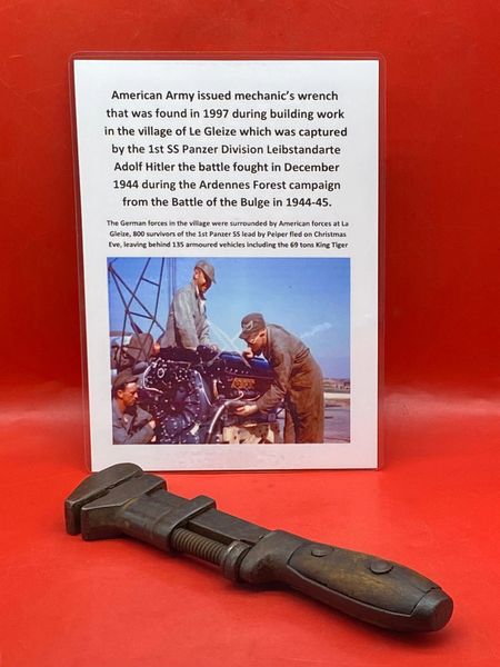 American Army issued mechanic's wrench that was found in 1997 during building works in village of Le Gleize,captured by the 1st SS Panzer Division Leibstandarte Adolf Hitler in December 1944 during the Ardennes Forest