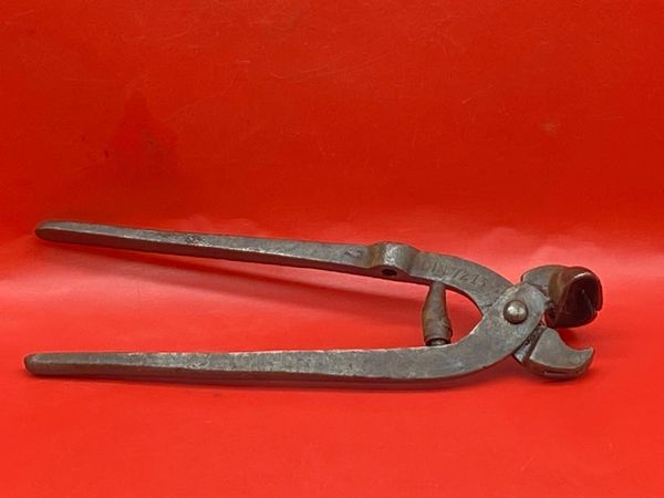 German Army pair of wire cutters/piano wire pliers,maker marked recovered from a field near Trun a pit dug by the allies where lots of German equipment buried after the battle in the Falaise Pocket, Normandy in France 1944