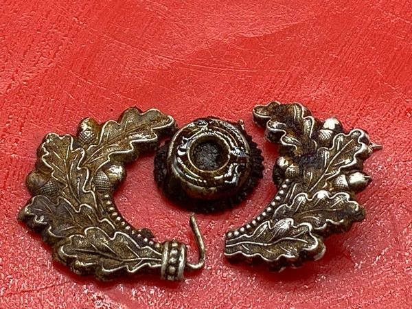 German soldiers or officers cap badge cockade and roundel dated 1939 recovered from the airfield at Voroponovo which was in the 6th Army pocket during the Battle of Stalingrad in 1942-1943.