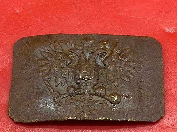 Russian soldiers belt buckle nice semi-relic condition, well cleaned recovered from the battlefield around Trabzon in Turkey from the fighting after the Russian landings in March 1916 on the Turkish coast