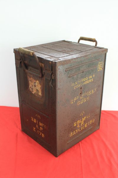 An unbelievably rare British 2 pounder tank / anti-tank gun ammunition box dated 1938. Captured by the Germans during our withdrawal from France & then reissued for use with captured weapons such as the 4cm pak192{e} for local / atlantic wall defences