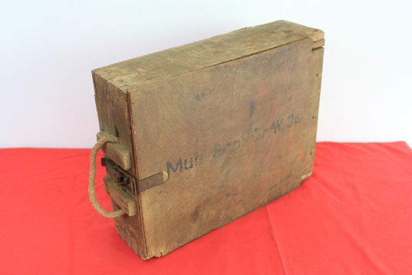 Rare 1945 dated wooden German 8cm grw.34 mortar bomb ammunition box. Found in Berlin Germany