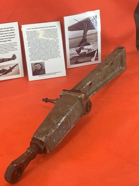 Fantastic condition complete undercarriage leg hydraulic ram,maker marked,completely recognizable from German Focke wulf 190 work number 789 of Stab JG26, shot down by RAF Ace Pierre Clostermann over France on the 27th August 1943.