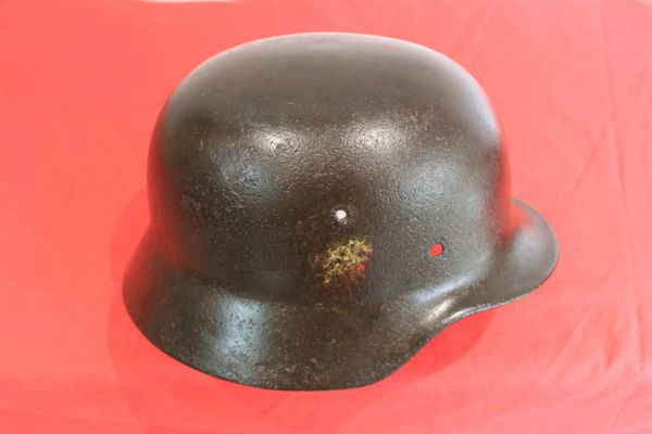 WW2 German M35 helmet with good paint & decal remains acquired in Normandy June 2024 from a local collector