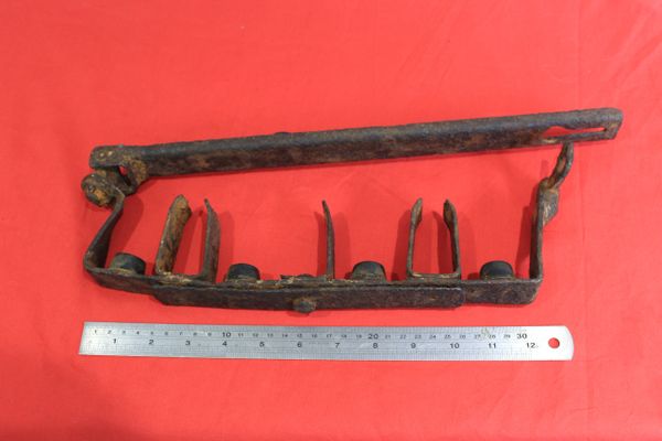 Rifle clamp from German sdkfz 9 halftrack of the Panzer Lehr Division recovered near Rochefort which was a village attacked by the Panzer Lehr division on the 23rd December 1944,The Ardennes