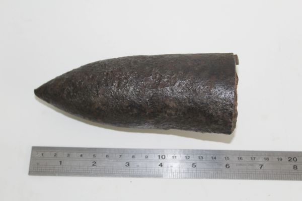 Very rare British tank 6pdr armour piercing shell recovered from the site of destroyed tank in Bourlon Woods the November 1917 battle part of the Allied Cambrai offensive