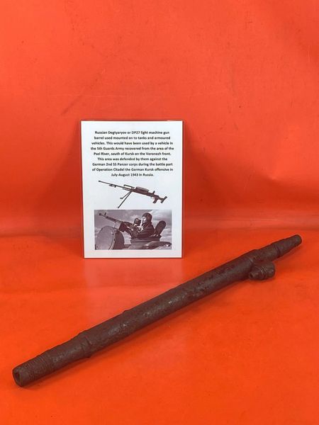 Russian soldiers DP27 machine gun barrel used mounted on to tanks lovely relic used by 5th Guards Army tank recovered from Psel River,south of Kursk defended by them against German 2nd SS Panzer corps during the German Kursk offensive in July-August 1943