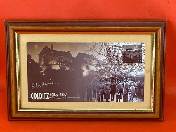 Glass framed colditz signed signature by Kenneth Lockwood limited edition number 901 very nice condition with no damage