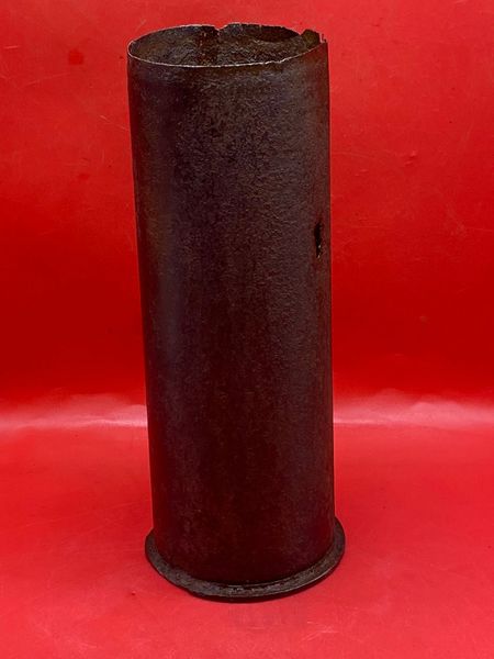 Very rare steel made German 77mm shell case for the 7.7 cm Feldkanone 96 dated 1916 it is nice condition recovered case found on the Somme battlefield of 1916-1918