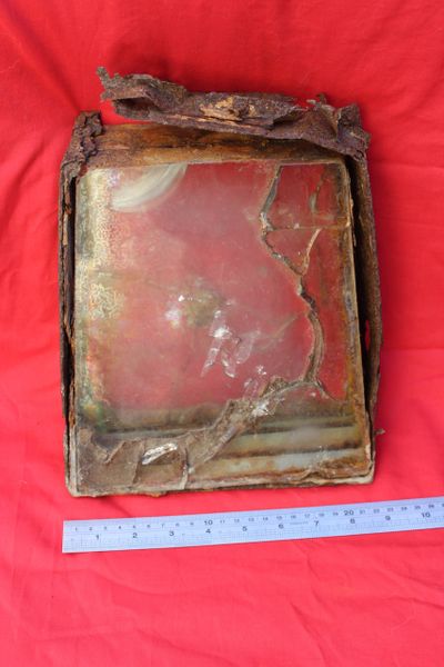 Rare cockpit armoured glass panel recovered from inside German Junkers Ju88 night fighter - 4/NJG2 shot down on night intruder raid over England on 17th April 1941 and crashed near Peterborough