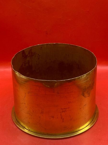 German 15cm schwere howitzer 13 cartridge case which is separated propelling charge it is dated January 1918,lovely condition shiny brass colour undamaged found on the Somme battlefield 1916-1918