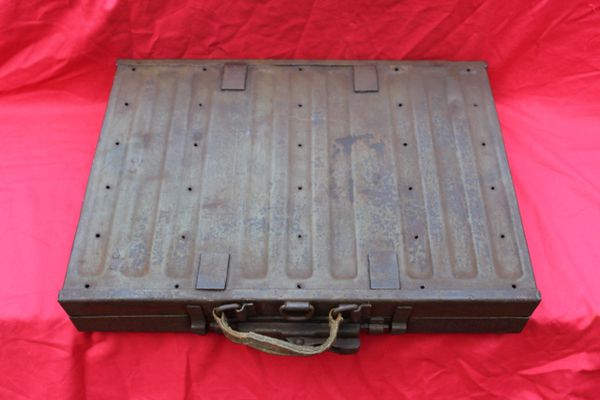 captured Russian ammunition box for 4.5cm Pak 184(r) with German label.Used on Atlantic wall fortifications - purchased in Lisieux militaria fair Normandy from local dealer