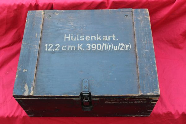 German ammunition box for the Russian 122mm field gun, (12.2cm K 390/1 in German service)Used on Atlantic wall fortifications - purchased in Lisieux militaria fair Normandy from local dealer