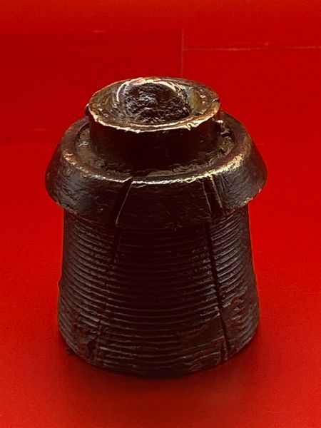 British shell fuse for a large caliber shell,very hard to find example well cleaned with some numbers recovered on the Ypres Battlefield in Belgium of 1914-1918.