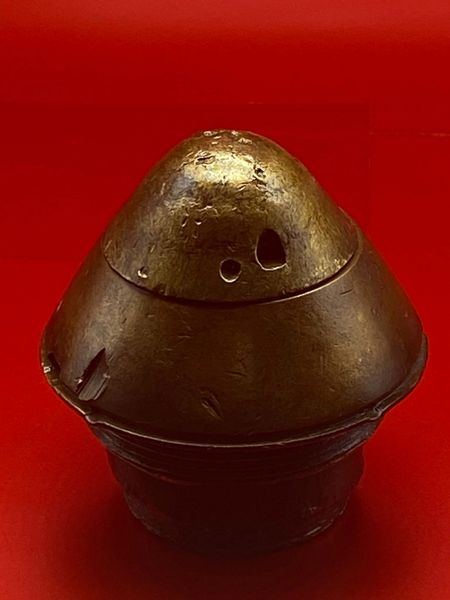 fantastic condition German HZ 14 Percussion 57.5 mm fuse-detonator, without delay,dated 1915 on high explosive or gas shells fired by light field howitzers recovered on the Ypres Battlefield of 1914-1918 in Belgium