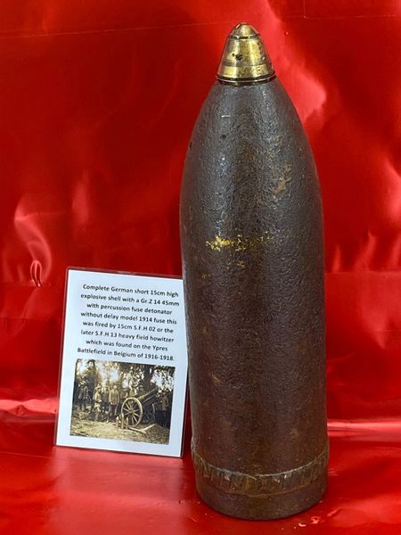 Very rare British complete 6 inch high explosive shell fantastic condition some original paintwork with maker markings dated November 1917 found on the Somme battlefield of 1916-1918