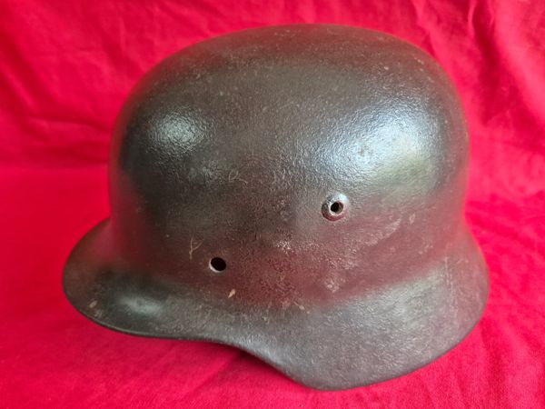 WW2 German Luftwaffe M40 helmet with good remains of paint & decal acquired in Normandy June 2024 from a local collector at one of the many collectors fairs held in the region at the start of June.