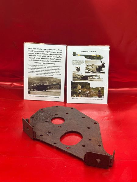 Large steel structure part from German Arado Ar 232 Tausendfüßler cargo/transport aircraft number 0100012 of Wettererkundungsstaffel Wekusta 5 TC+EG which crashed in bad weather on 26th August 1943 in Norway