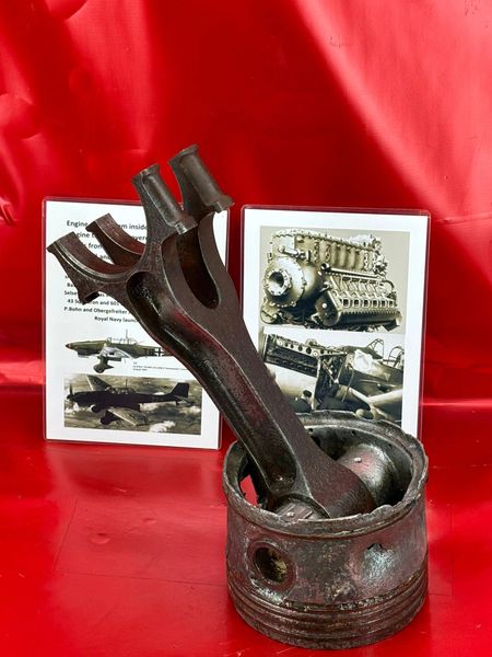 Very rare engine Piston very nice condition some original colour,faint markings from inside Junkers Jumo 211 engine on German Ju87b-1 stuka dive bomber which was shot down in the English channel on the 16th August 1940 during the Battle of Britain