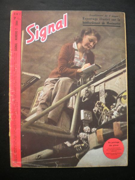 Original German Signal magazine French language rare colour front page issue number 7 dated 1944 complete nice condition