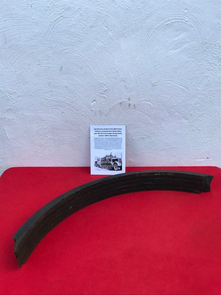 German tyre remains from sdkfz 9 famo halftrack recovered from death valley near hill 112 battle part of operation Epsom the summer 1944 Normandy battlefield