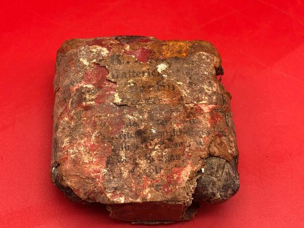 Rare German battery's with paper labels and Heinz tin lid both clear to see markings recovered from inside a German bunker near the village of Bucquay which was a German artillery position during the later part of The Somme battle in 1916