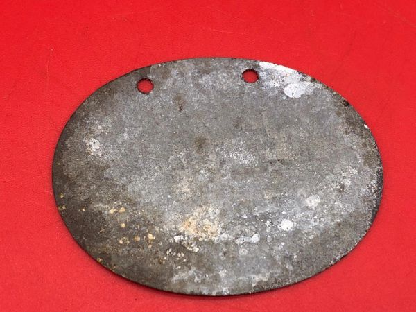 German soldiers complete dog tag blank, unissued September 1915 pattern recovered 2014 from pit of buried equipment near the village of Gueudecourt this area was defended by the 2nd Royal Bavarian Division during the battles of September 1916 on the Somme