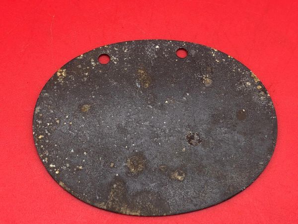German soldiers complete dog tag blank, unissued September 1915 pattern recovered 2014 from pit of buried equipment near the village of Gueudecourt this area was defended by the 2nd Royal Bavarian Division during the battles of September 1916 on the Somme