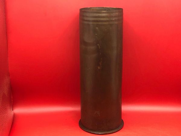 Rare early war German 77mm brass shell case for the 7.7 cm Feldkanone 96 dated 1914 on the bottom and in nice condition shiny brass colour found on the Somme battlefield 1916-1918