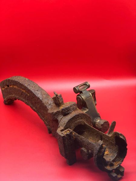 German optics or range site part with maker markings rare part recovered in Chatel Wood in the area of Alvin York medal of honor winner from the Meuse Argonne Forest the 1918 battlefield