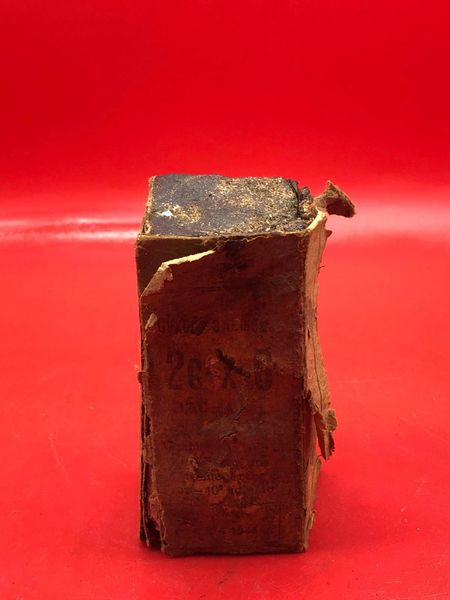 Rare German battery with its cardboard cover maker marked and dated 1944 used by by the German 212 Volksgrenadier-Division recovered near town of osweiler, Luxemburg from the battle of the Bulge 1944-1945