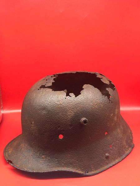 Very rare German soldiers M16 helmet lovely solid relic with some original green paint remains recovered in the area that was Guillemont Station on the July-August 1916 battlefield on the famous Somme battlefield