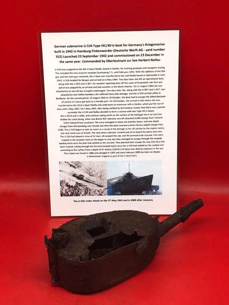 German oil can nice solid relic near complete condition recovered from inside U534 which was sunk on the 5th May 1945 and she was recovered in 1993 all these items were sold off by the museum