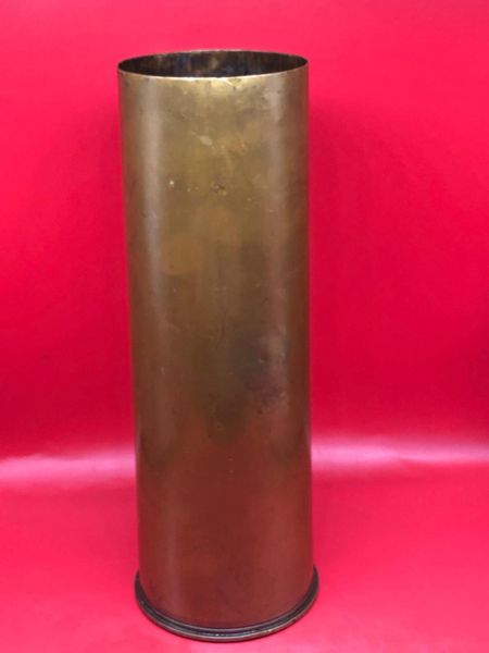 British 25 pounder brass shell case fantastic condition with all maker markings, dated 1942 found in the Town of Uden near Eindhoven from Operation Market Garden, September 1944 in Holland