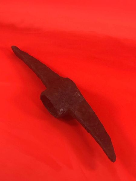 German soldiers en trenching tool axe head very well cleaned relic recovered in 2018 in the area that was Guillemont Station on the July-August 1916 battlefield on the famous Somme battlefield