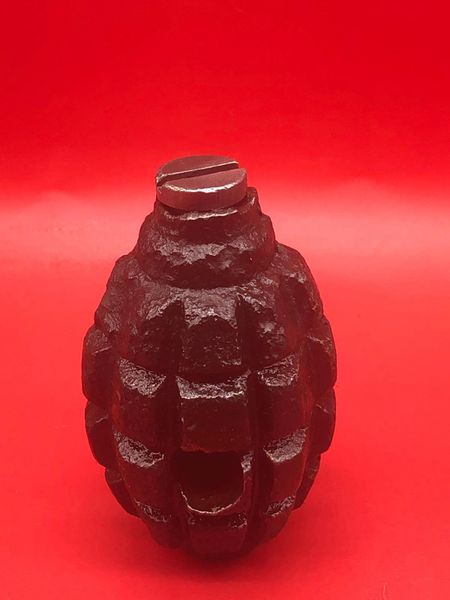 Russian practice F1 fragmentation hand grenade nice condition solid relic complete recovered from site of Russian world war 2 training ground in Poland